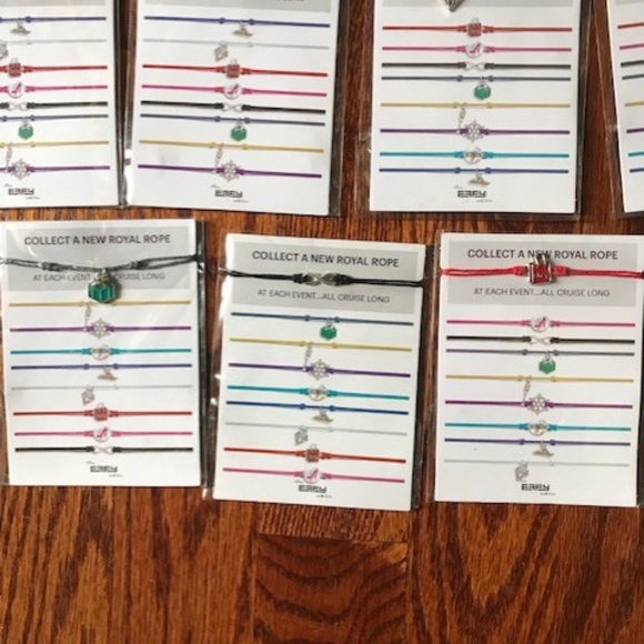 LOT Of 11 EFFY ROYAL CARIBBEAN CRUISE SHIP ROPE CHARM BRACELETS NEW IN PACKAGE - Picture 4 of 4